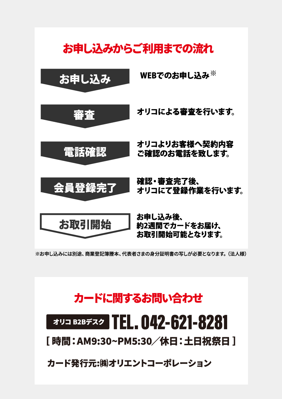 お申込みからご利用までの流れ